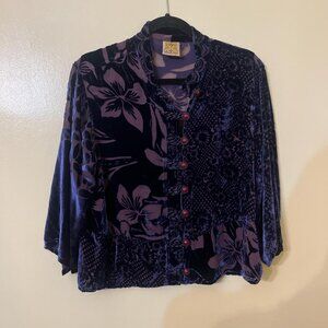 URU Velvet Burnout Blouse